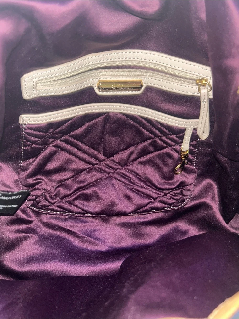 B. Makowsky Black & Tan Leather Medium Flap Satchel Handbag Purse Satchel